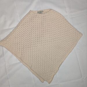 Blarney Woollen Mills Girls 7/8 Cream Wool Poncho Ireland Hygge Apres Winter